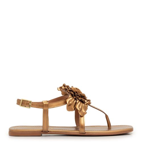 Rasteira Bronze Flor