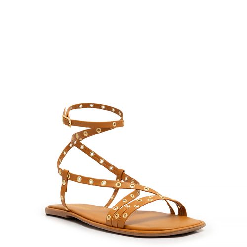 Rasteira Caramelo Ilhós