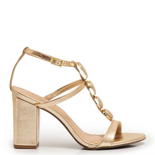 Sandália Dourada Esferas Forradas