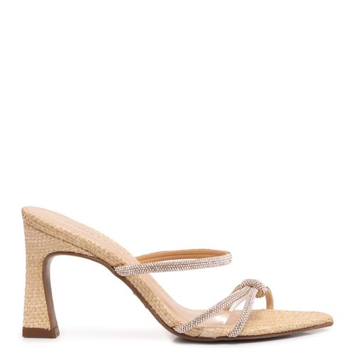 Tamanco Palha Strass Nó