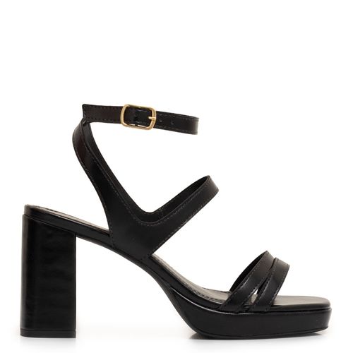 Sandália Preta Meia Pata Tira