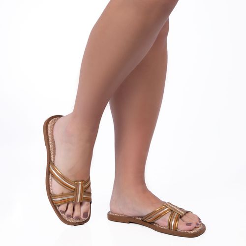 Rasteira Caramelo Trama