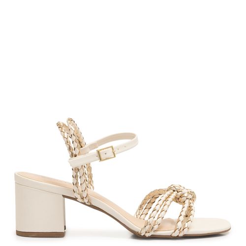Sandália Off White Tiras Tramadas