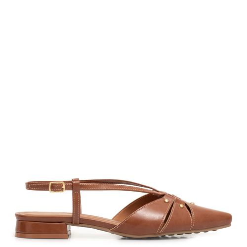 Sapatilha Slingback Caramelo Recortes