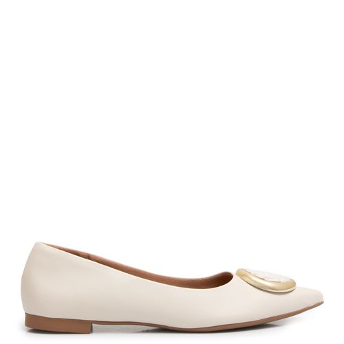 Sapatilha Off White Enfeite Redondo