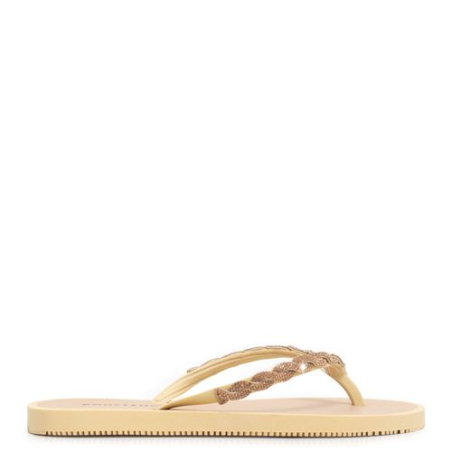 Chinelo Amarelo Strass Entrelaçado