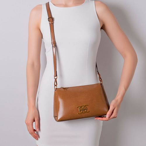 Bolsa Tiracolo Repartições Caramelo