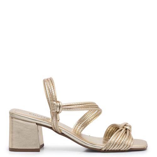 Sandália Dourada Tiras Nó