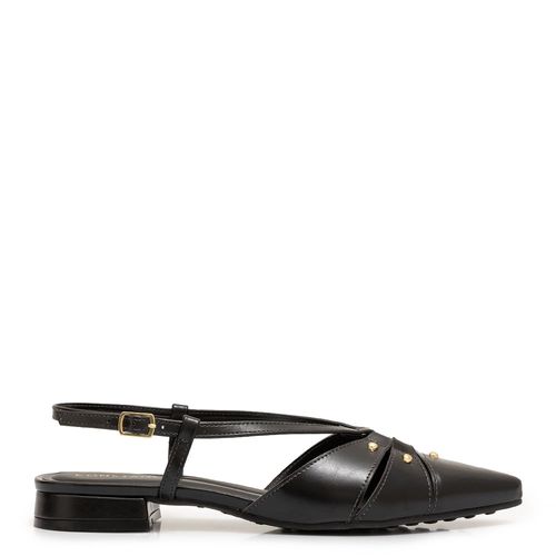 Sapatilha Slingback Preta Recortes