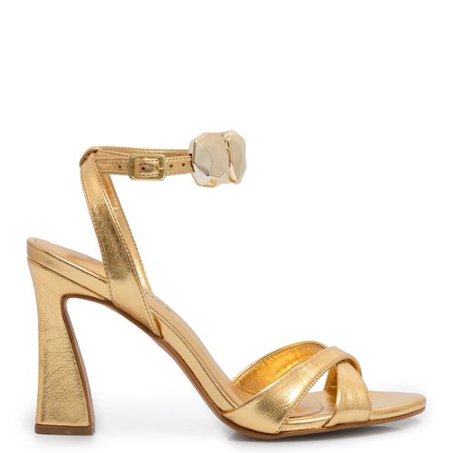 Sandália Dourado 2 em 1 Enfeites