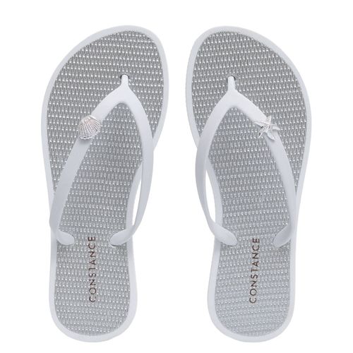 Chinelo Branco Enfeite Estrela E Concha