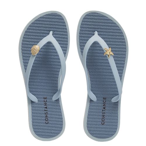 Chinelo Azul Enfeite Estrela E Concha