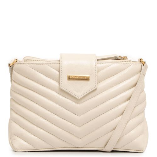 Bolsa Tiracolo Couro Matelassê Off White