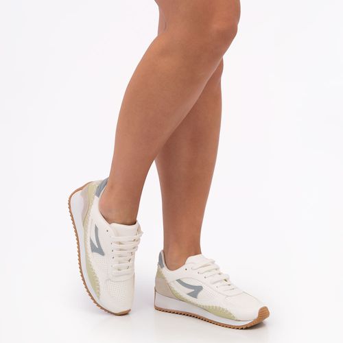 Tênis Branco Jogging Pespontos