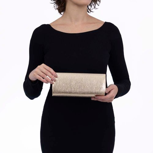 Clutch Metalizada Corrente Dourada