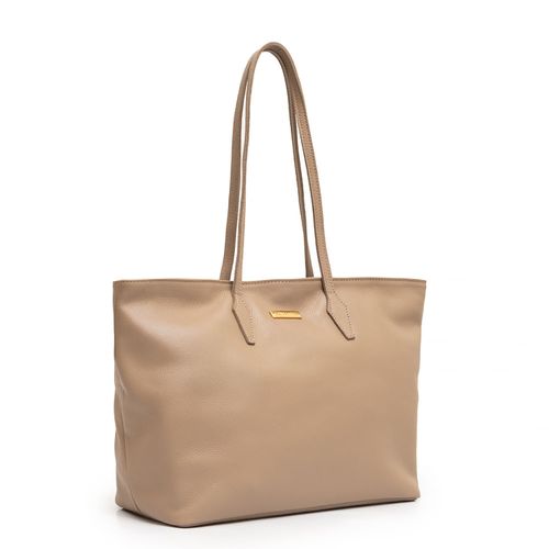 Bolsa Shopping Couro Taupe