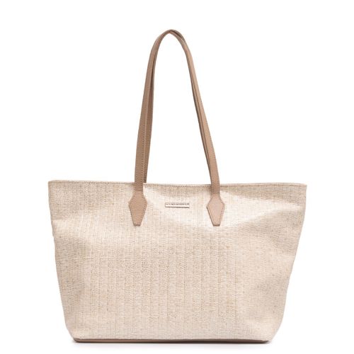 Bolsa Shopping Couro Texturizado Off White