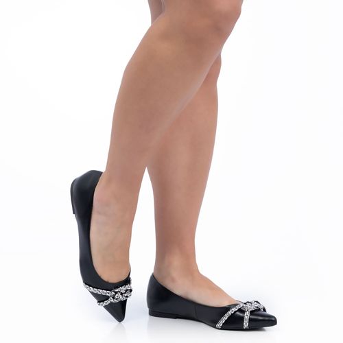 Sapatilha Preta Strass