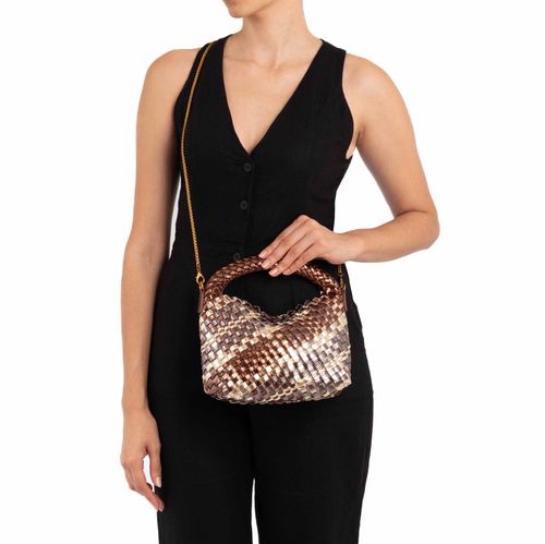 Bolsa Tiracolo Tressê Metalizada
