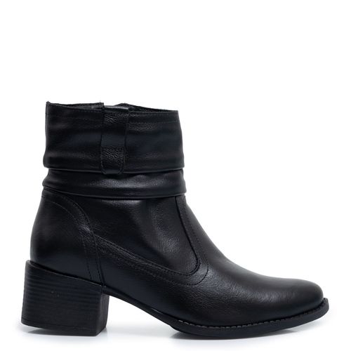 Ankle Boot Preta Drapeada