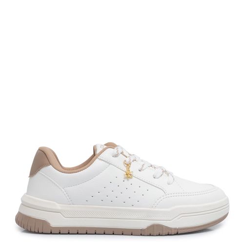 Tênis Taupe Pingente Flor