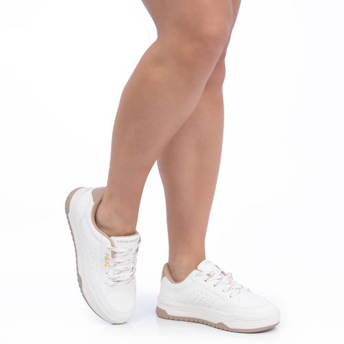 Tênis Taupe Pingente Flor