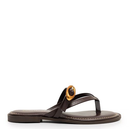 Rasteira Marrom Fivela