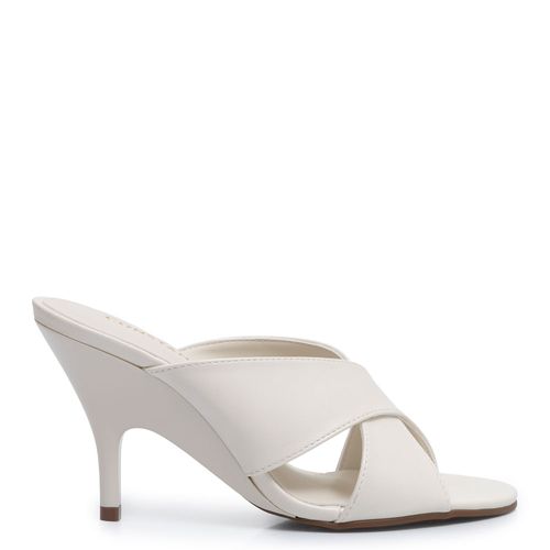 Tamanco Off White Tiras Cruzadas