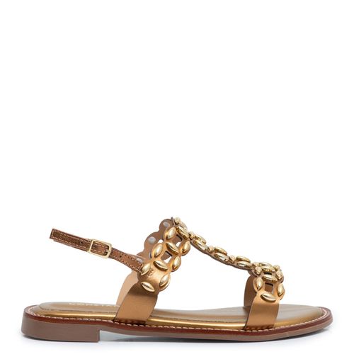 Rasteira Bronze Tachas Ovais