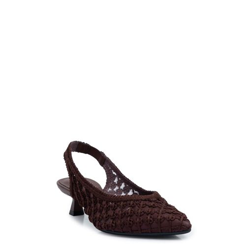 Scarpin Marrom Slingback Trama