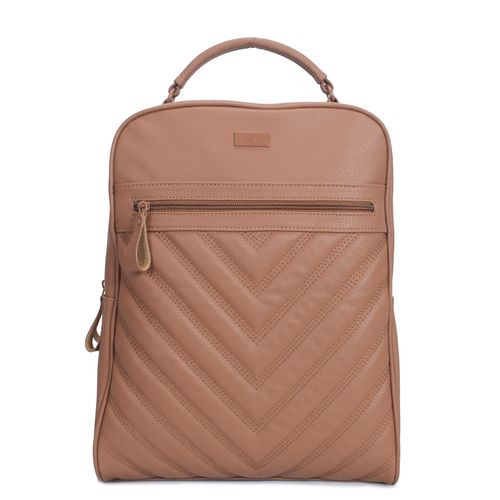 Mochila Couro Matelassê Caramelo