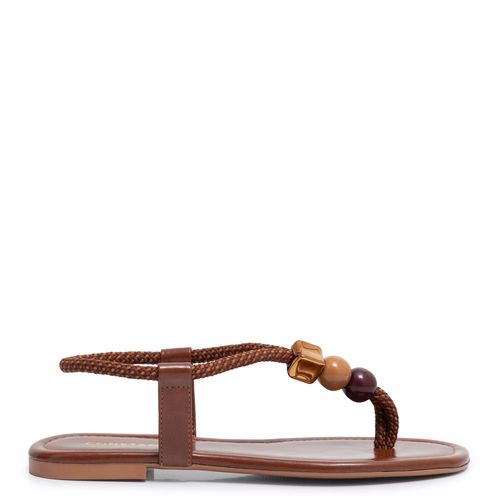 Rasteira Caramelo Cordão Enfeites