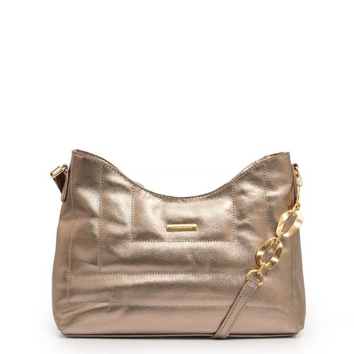 Bolsa Tiracolo Couro Enfeite Prata Velho