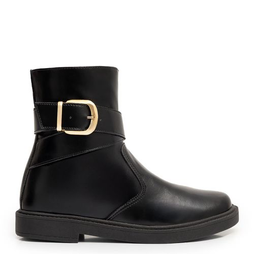 Ankle Boot Preta Fivela