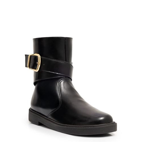Ankle Boot Preta Fivela
