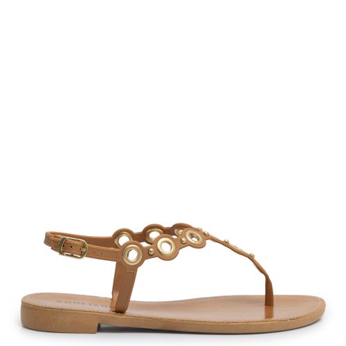 Rasteira Caramelo Ilhós