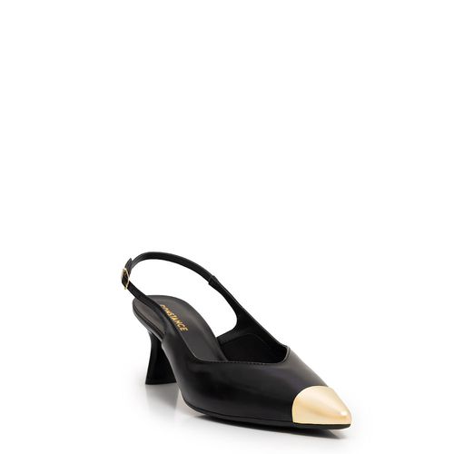Scarpin Slingback Preto Biqueira