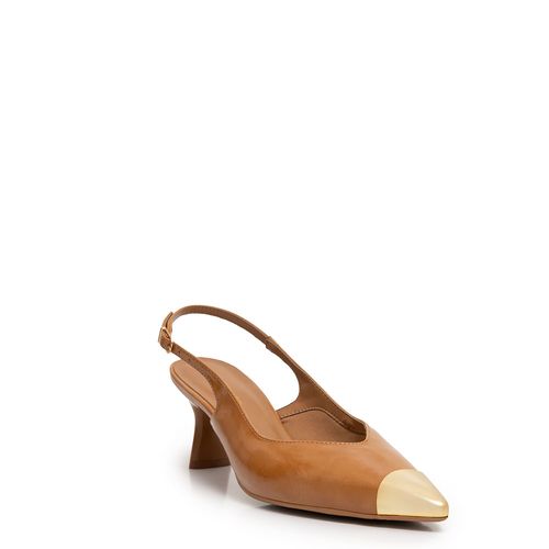 Scarpin Slingback Caramelo Biqueira