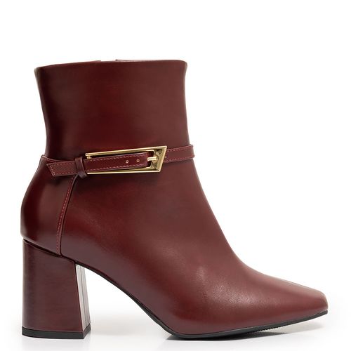 Ankle Boot Bordô Fivela