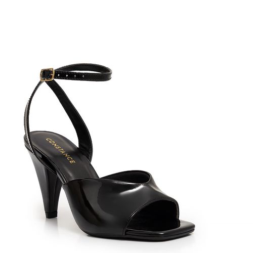 Sandália Preta Verniz Salto Alto