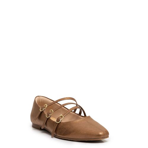Sapatilha Bronze Boneca Fivelas