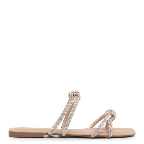 Rasteira Bege Brilho Nó