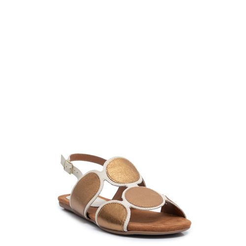 Rasteira Bronze Comfort Couro Recortes