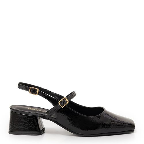 Scarpin Slingback Preto Verniz