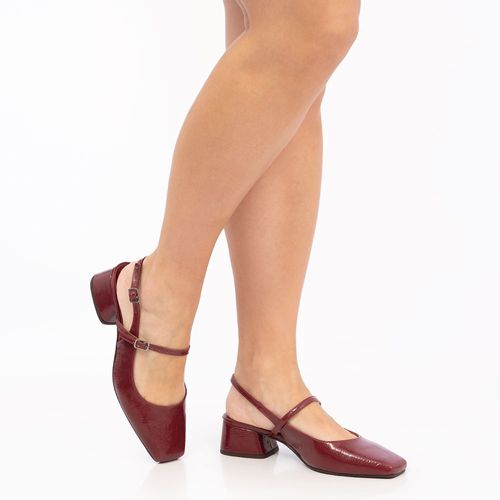 Scarpin Slingback Bordô Verniz