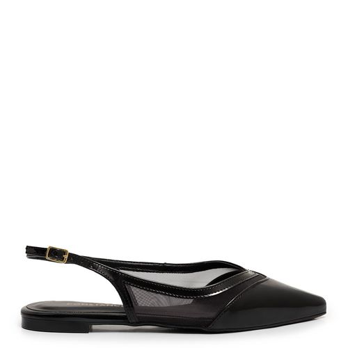 Sapatilha Slingback Preta Tela