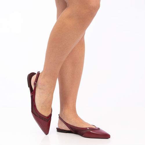 Sapatilha Slingback Bordô Tela