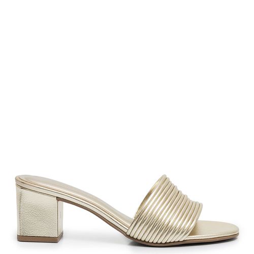 Tamanco Dourado Multi Tiras