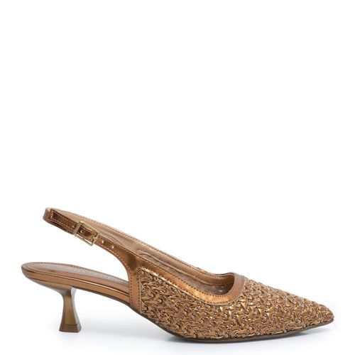 Scarpin Bronze Slingback Tressê