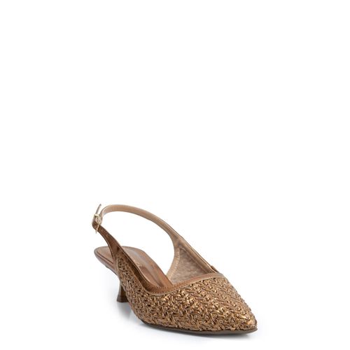 Scarpin Bronze Slingback Tressê